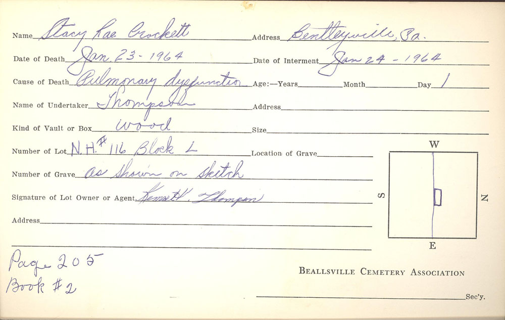 burial card